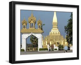 That Luang Stupa, Largest in Laos, Built 1566 by King Setthathirat, Vientiane, Laos, Southeast Asia-De Mann Jean-Pierre-Framed Photographic Print