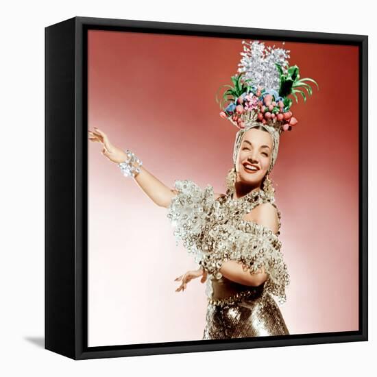 That Night in Rio, Carmen Miranda, 1941-null-Framed Stretched Canvas