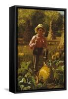 That's Me Pumpkin, 1879-John George Brown-Framed Stretched Canvas