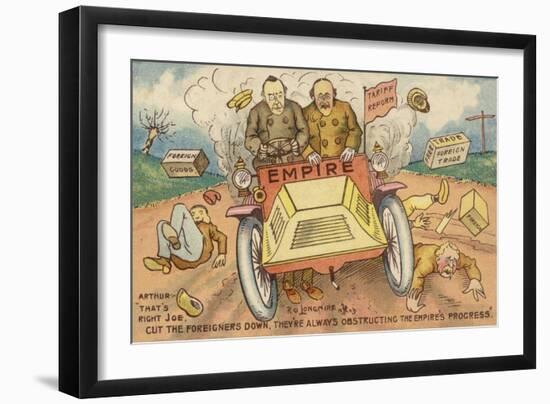 "That's Right Joe. Cut the Foreigners Down. They're Always Obstructing the Empire's Progress"-null-Framed Giclee Print