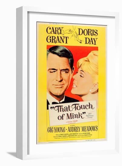 That Touch of Mink, Cary Grant, Doris Day, US poster art, 1962-null-Framed Art Print