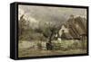 Thatched Cottage in Picardie-Jean-Baptiste-Camille Corot-Framed Stretched Canvas