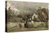 Thatched Cottage in Picardie-Jean-Baptiste-Camille Corot-Stretched Canvas