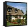 Thatched Cottage Near Burscough in Lancashire, Northern England 1972-null-Framed Stretched Canvas