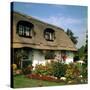 Thatched Cottage Near Burscough in Lancashire, Northern England 1972-null-Stretched Canvas