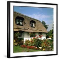 Thatched Cottage Near Burscough in Lancashire, Northern England 1972-null-Framed Photographic Print
