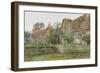 Thatched Cottages and Cottage Gardens, 1881 (W/C and Graphite on Paper)-John Fulleylove-Framed Giclee Print