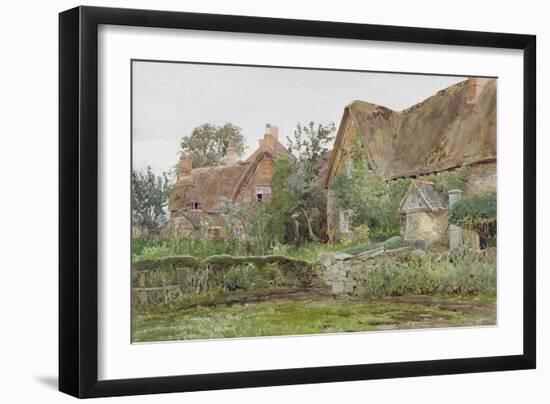 Thatched Cottages and Cottage Gardens, 1881 (W/C and Graphite on Paper)-John Fulleylove-Framed Giclee Print