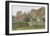 Thatched Cottages and Cottage Gardens, 1881 (W/C and Graphite on Paper)-John Fulleylove-Framed Giclee Print