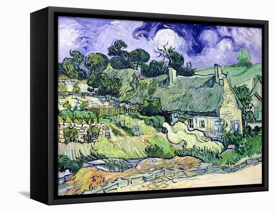 Thatched Cottages at Cordeville, Auvers-Sur-Oise, c.1890-Vincent van Gogh-Framed Stretched Canvas