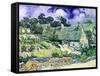 Thatched Cottages at Cordeville, Auvers-Sur-Oise, c.1890-Vincent van Gogh-Framed Stretched Canvas