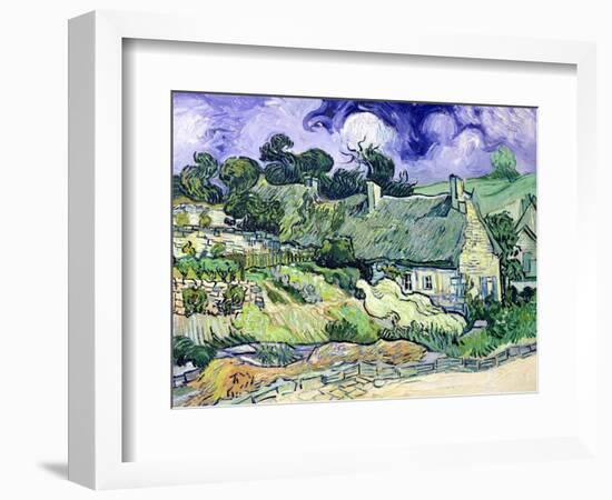 Thatched Cottages at Cordeville, Auvers-Sur-Oise, c.1890-Vincent van Gogh-Framed Premium Giclee Print