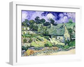 Thatched Cottages at Cordeville, Auvers-Sur-Oise, c.1890-Vincent van Gogh-Framed Giclee Print