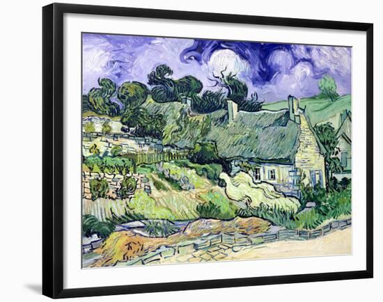 Thatched Cottages at Cordeville, Auvers-Sur-Oise, c.1890-Vincent van Gogh-Framed Giclee Print