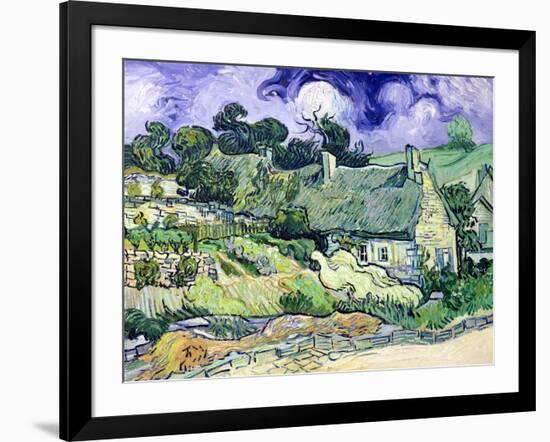 Thatched Cottages at Cordeville, Auvers-Sur-Oise, c.1890-Vincent van Gogh-Framed Giclee Print