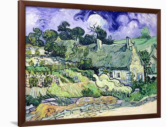 Thatched Cottages at Cordeville, Auvers-Sur-Oise, c.1890-Vincent van Gogh-Framed Giclee Print