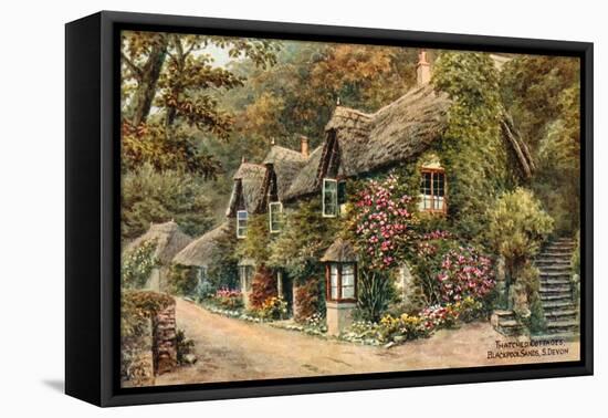 Thatched Cottages, Blackpool Sands, S Devon-Alfred Robert Quinton-Framed Stretched Canvas