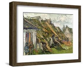 Thatched Cottages in Chaponval, Auvers-Sur-Oise, c.1890-Vincent van Gogh-Framed Giclee Print