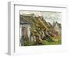 Thatched Cottages in Chaponval, Auvers-Sur-Oise, c.1890-Vincent van Gogh-Framed Giclee Print