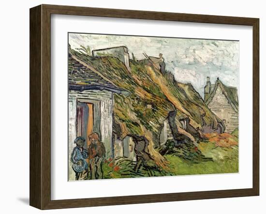 Thatched Cottages in Chaponval, Auvers-Sur-Oise, c.1890-Vincent van Gogh-Framed Giclee Print