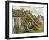 Thatched Cottages in Chaponval, Auvers-Sur-Oise, c.1890-Vincent van Gogh-Framed Giclee Print