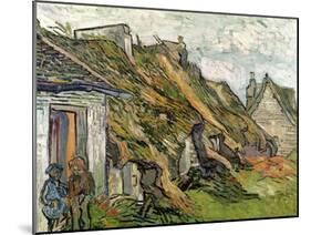 Thatched Cottages in Chaponval, Auvers-Sur-Oise, c.1890-Vincent van Gogh-Mounted Giclee Print