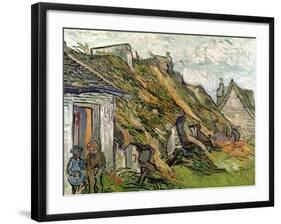 Thatched Cottages in Chaponval, Auvers-Sur-Oise, c.1890-Vincent van Gogh-Framed Giclee Print