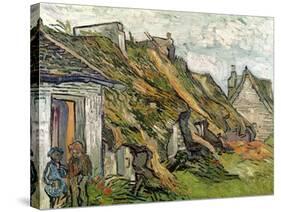 Thatched Cottages in Chaponval, Auvers-Sur-Oise, c.1890-Vincent van Gogh-Stretched Canvas