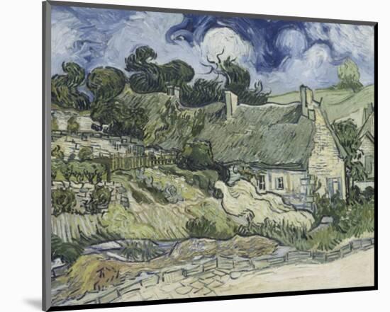 Thatched Cottages in Cordeville-Vincent van Gogh-Mounted Giclee Print