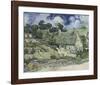 Thatched Cottages in Cordeville-Vincent van Gogh-Framed Art Print