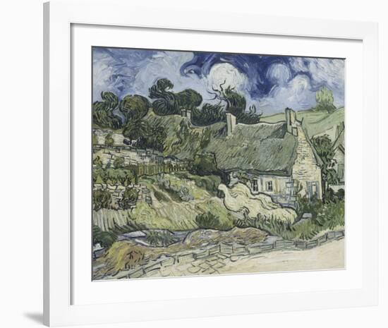 Thatched Cottages in Cordeville-Vincent van Gogh-Framed Art Print