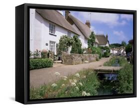Thatched Cottages, Otterton, South Devon, England, United Kingdom-Roy Rainford-Framed Stretched Canvas