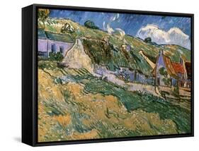 Thatched Cottages-Vincent van Gogh-Framed Stretched Canvas