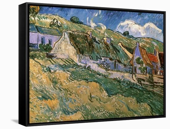 Thatched Cottages-Vincent van Gogh-Framed Stretched Canvas