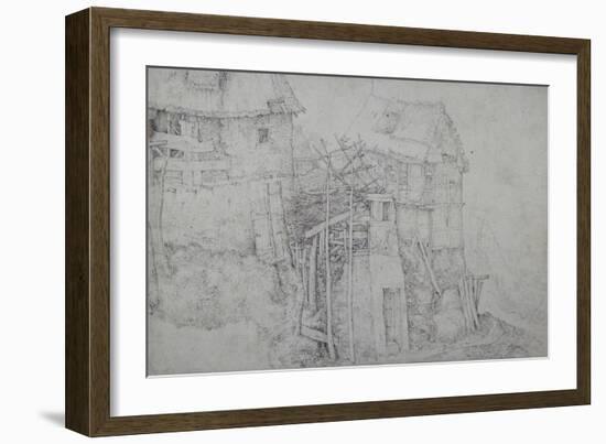 Thatched Dwellings, Partly in Ruins, on a Mountainside-Roelandt Jacobsz. Savery-Framed Giclee Print