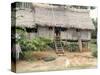 Thatched Homes Along the River, Javari River, Amazon Basin Rainforest, Peru, South America-Alison Wright-Stretched Canvas
