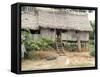 Thatched Homes Along the River, Javari River, Amazon Basin Rainforest, Peru, South America-Alison Wright-Framed Stretched Canvas