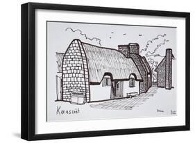 Thatched houses, Kerascoet, Brittany, France-Richard Lawrence-Framed Photographic Print