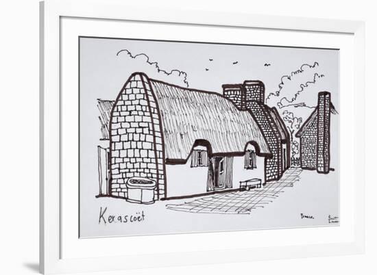 Thatched houses, Kerascoet, Brittany, France-Richard Lawrence-Framed Premium Photographic Print