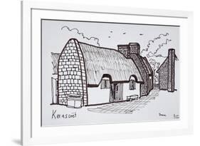 Thatched houses, Kerascoet, Brittany, France-Richard Lawrence-Framed Premium Photographic Print