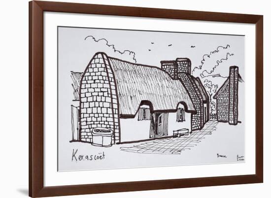 Thatched houses, Kerascoet, Brittany, France-Richard Lawrence-Framed Premium Photographic Print