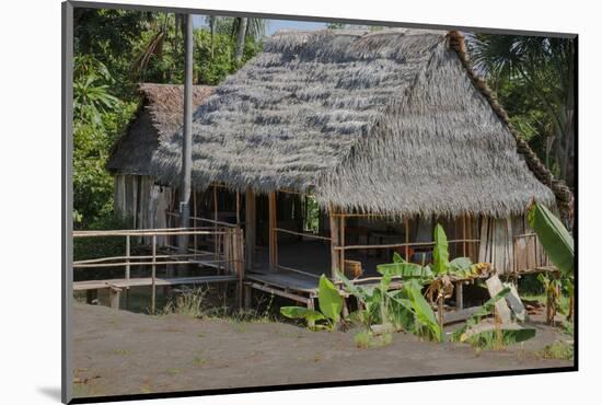 Thatched Roof Home Made of Leaves in the Peruvian Town of Amazonas-Mallorie Ostrowitz-Mounted Photographic Print