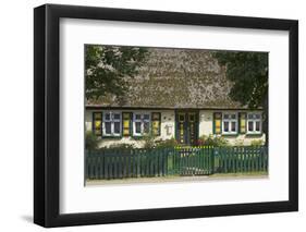 Thatched-Roof House with Traditional Front Door in Born on the Darss Peninsula-Uwe Steffens-Framed Photographic Print