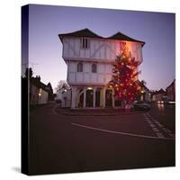 Thaxted Guildhall at Christmas time-null-Stretched Canvas