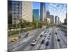 The 110 Harbour Freeway and Downtown Los Angeles Skyline, California, United States of America, Nor-Gavin Hellier-Mounted Photographic Print