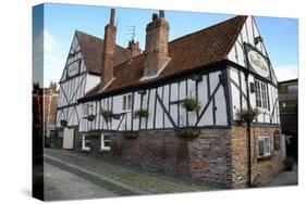 The 13th Century Half-Timbered Red Lion Public House-Peter Richardson-Stretched Canvas