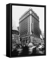 The 14-Story Hotel Claridge Towers Over the East Side of Broadway at 44th Street-null-Framed Stretched Canvas