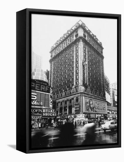 The 14-Story Hotel Claridge Towers Over the East Side of Broadway at 44th Street-null-Framed Stretched Canvas