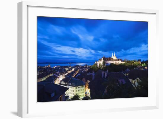 The 15th Century Chateau and Cathedral, Neuchatel, Switzerland, Europe-Christian Kober-Framed Photographic Print