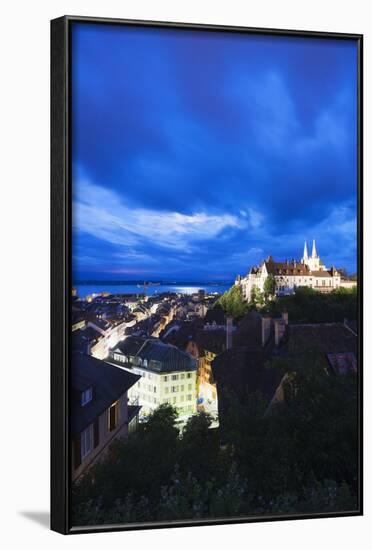 The 15th Century Chateau and Cathedral, Neuchatel, Switzerland, Europe-Christian Kober-Framed Photographic Print